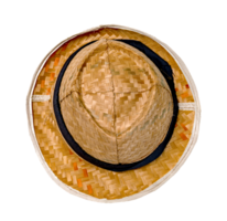 Brown woven hat isolated,top view png