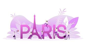 Eiffel Tower in Paris. Tourist place. Beautiful paris, great design for any purposes. vector