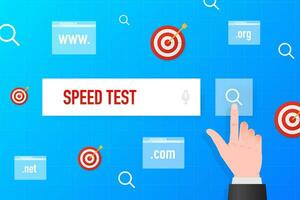 Speed test search line in flat style. Flat design vector