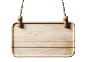 ai gegenereerd houten uithangbord met touw hanger geïsoleerd png