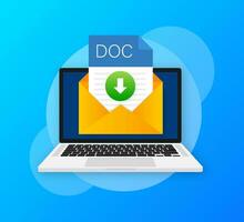 DOC file icon. Spreadsheet document type. Modern flat design graphic illustration. Vector DOC icon