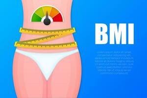 Cartoon illustration with bmi. Cartoon vector illustration. Medical concept