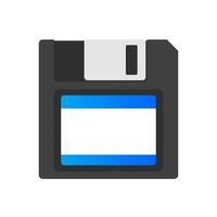 Magnetic floppy disc. Flat icon. vector