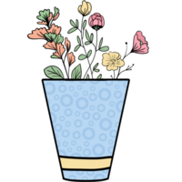 Cute Flower Botanica in Cup Unique Clipart for Greeting Cards, Wall Decor, Digital Products - Nature-Inspired Art png