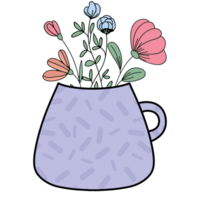 süß Blume botanica im Tasse einzigartig Clip Art zum Gruß Karten, Mauer Dekor, Digital Produkte - - Natur inspiriert Kunst png