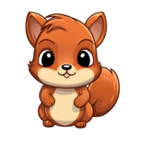 ai generiert süß Chibi Eichhörnchen. Karikatur Eichhörnchen Charakter. png