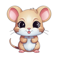 ai gegenereerd schattig chibi muis. tekenfilm muis karakter. png