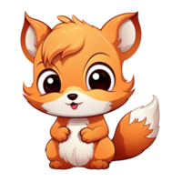AI generated cute chibi squirrel. cartoon squirrel character. png