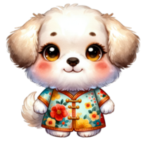 ai genererad vattenfärg illustration av hund kinesisk zodiaken ai generativ png
