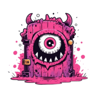 AI generated cool monster character for your t-shirt design png