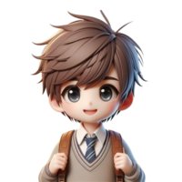 AI generated 3d render illustration of cute boy AI Generative png