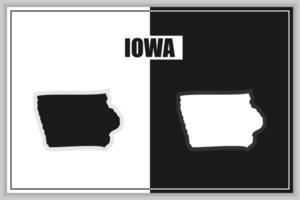 plano estilo mapa de estado de Iowa, EE.UU. Iowa describir. vector ilustración