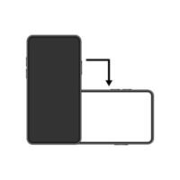 Rotate smartphone. Phone screen vertical or horizontal turn. Device rotation icon. vector