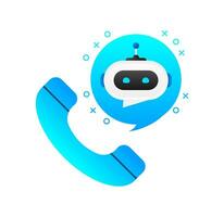 Robot icon. Support service. Chat Bot. Robocall, Voice support service. vector