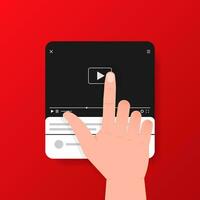 Video player for web design. Realistic window. Vector illustration.