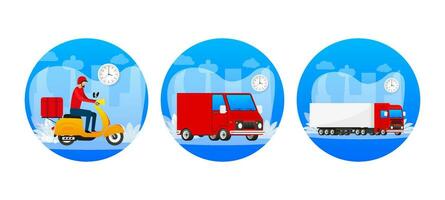 Delivery box. Online Fast delivery service. Tracking, service. Vector stock illustration