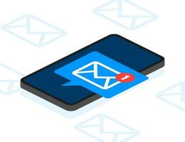 New message icon. Smartphone, mobile, laptop. New nessage in flat style. Vector illustration.