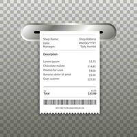 Receipt icon in a flat style isolated. Invoice sign. Vector illustration.