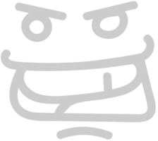 Emoji line angry vector