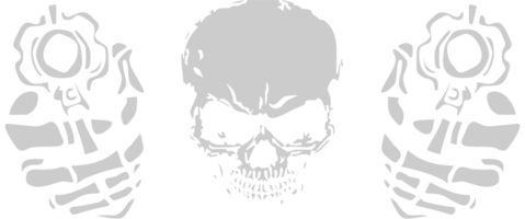 Skull gun vector