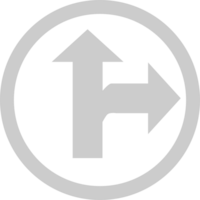proceed straight or turn right  vector