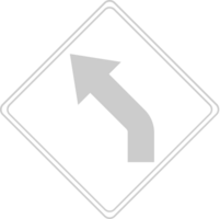  sharp curve ahead road sign vector