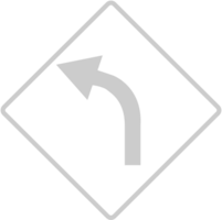 sharp curve ahead road sign vector