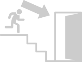 Sign exit door down stair vector