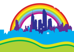 City rainbow  vector