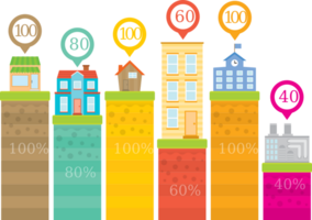 ciudad edificio infografía vector