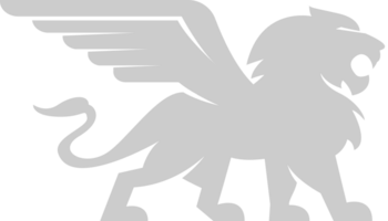 winged lion vector