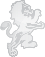 Lion rampant crest silver vector