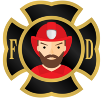 emblema de bombero de cresta vector