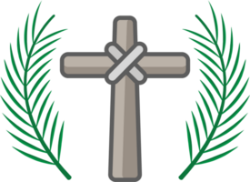 Cross palm sunday vector