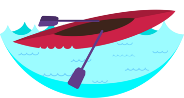 canoe and paddle vector