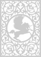 Pegasus rectangle decoration vector