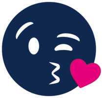 Emoji face kiss vector