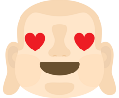 Emoji buddha face love vector