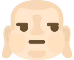 Emoji buddha face smirk vector