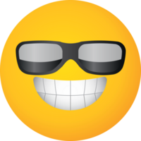 Emoji yellow face sun glasses vector