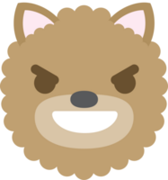 emoji perro cara malvado sonrisa vector