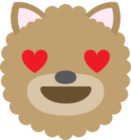 emoji perro cara amor vector