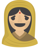 emoji indio mujer aliviado vector