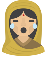 emoji indio mujer llorar vector