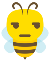 Emoji bee cartoon smirk vector