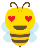 Emoji bee cartoon love vector