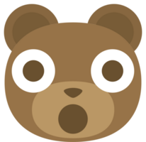 Emoji bear face shocked vector