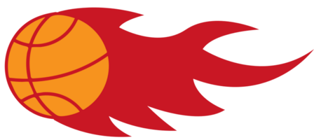 Basketball on fire vector