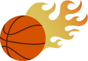 baloncesto en llamas vector