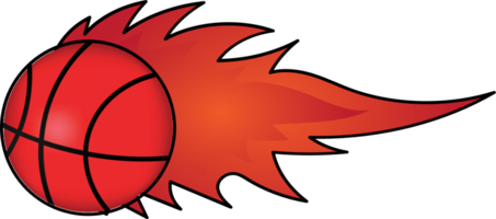 Basketball on fire vector